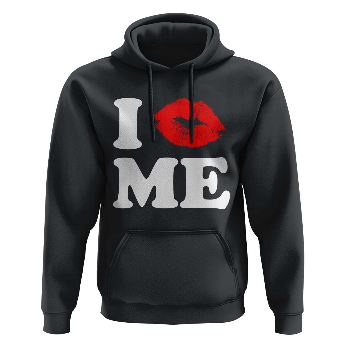 I Love ME Hoodie Sexy Lips Red Lipstick Kiss Self Love - Wonder Print Shop