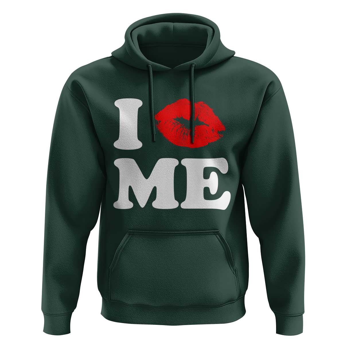 I Love ME Hoodie Sexy Lips Red Lipstick Kiss Self Love - Wonder Print Shop
