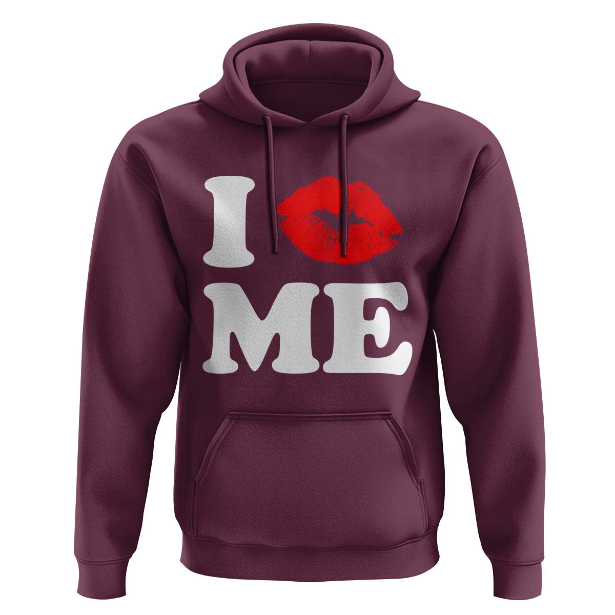 I Love ME Hoodie Sexy Lips Red Lipstick Kiss Self Love - Wonder Print Shop