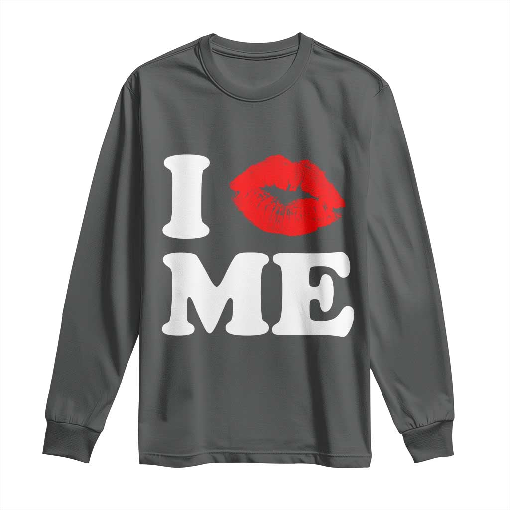 I Love ME Long Sleeve Shirt Sexy Lips Red Lipstick Kiss Self Love - Wonder Print Shop