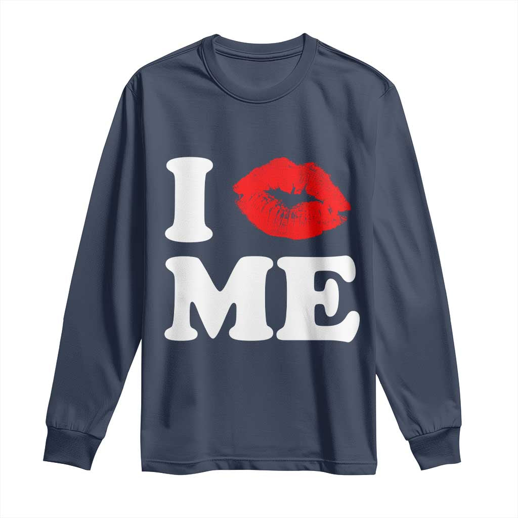 I Love ME Long Sleeve Shirt Sexy Lips Red Lipstick Kiss Self Love - Wonder Print Shop