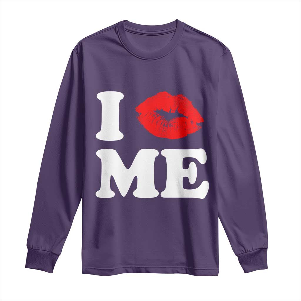 I Love ME Long Sleeve Shirt Sexy Lips Red Lipstick Kiss Self Love - Wonder Print Shop