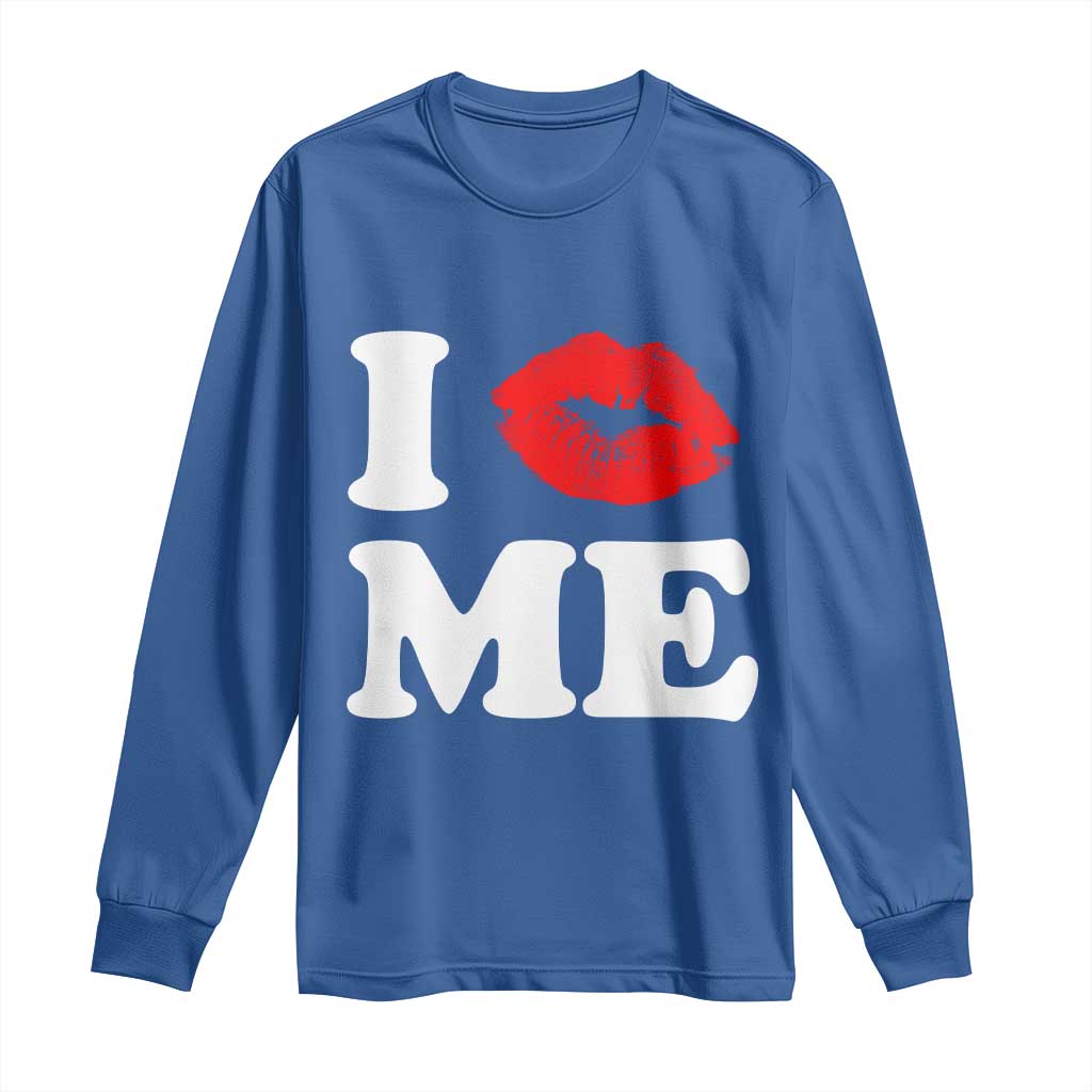 I Love ME Long Sleeve Shirt Sexy Lips Red Lipstick Kiss Self Love - Wonder Print Shop