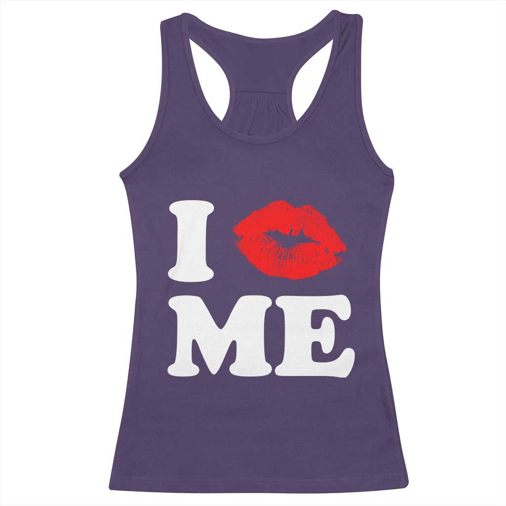 I Love ME Racerback Tank Top Sexy Lips Red Lipstick Kiss Self Love - Wonder Print Shop