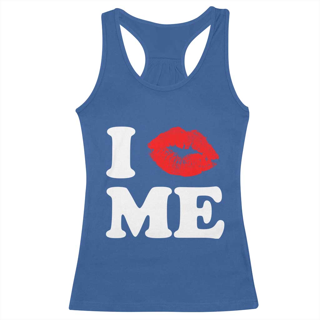 I Love ME Racerback Tank Top Sexy Lips Red Lipstick Kiss Self Love - Wonder Print Shop