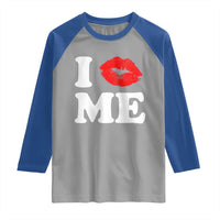 I Love ME Raglan Shirt Sexy Lips Red Lipstick Kiss Self Love - Wonder Print Shop