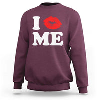 I Love ME Sweatshirt Sexy Lips Red Lipstick Kiss Self Love - Wonder Print Shop