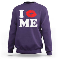 I Love ME Sweatshirt Sexy Lips Red Lipstick Kiss Self Love - Wonder Print Shop