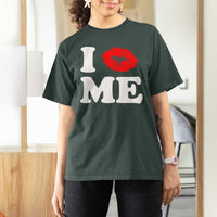 I Love ME T Shirt For Women Sexy Lips Red Lipstick Kiss Self Love - Wonder Print Shop
