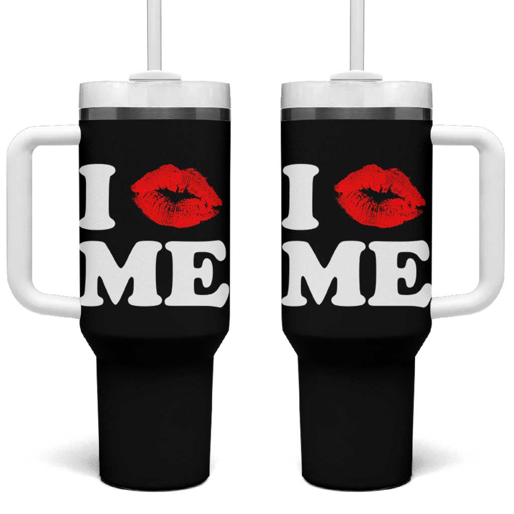 I Love ME Tumbler With Handle Sexy Lips Red Lipstick Kiss Self Love - Wonder Print Shop