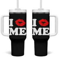 I Love ME Tumbler With Handle Sexy Lips Red Lipstick Kiss Self Love - Wonder Print Shop