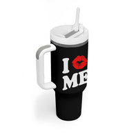 I Love ME Tumbler With Handle Sexy Lips Red Lipstick Kiss Self Love - Wonder Print Shop