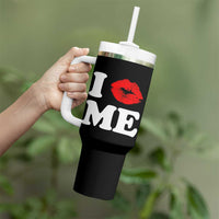 I Love ME Tumbler With Handle Sexy Lips Red Lipstick Kiss Self Love - Wonder Print Shop