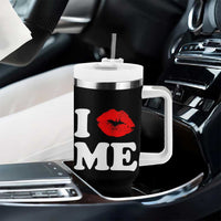 I Love ME Tumbler With Handle Sexy Lips Red Lipstick Kiss Self Love - Wonder Print Shop