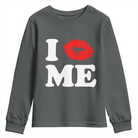 I Love ME Youth Sweatshirt Sexy Lips Red Lipstick Kiss Self Love - Wonder Print Shop