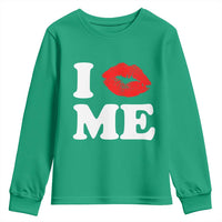 I Love ME Youth Sweatshirt Sexy Lips Red Lipstick Kiss Self Love - Wonder Print Shop