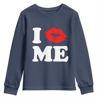 I Love ME Youth Sweatshirt Sexy Lips Red Lipstick Kiss Self Love - Wonder Print Shop