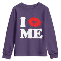 I Love ME Youth Sweatshirt Sexy Lips Red Lipstick Kiss Self Love - Wonder Print Shop