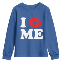 I Love ME Youth Sweatshirt Sexy Lips Red Lipstick Kiss Self Love - Wonder Print Shop