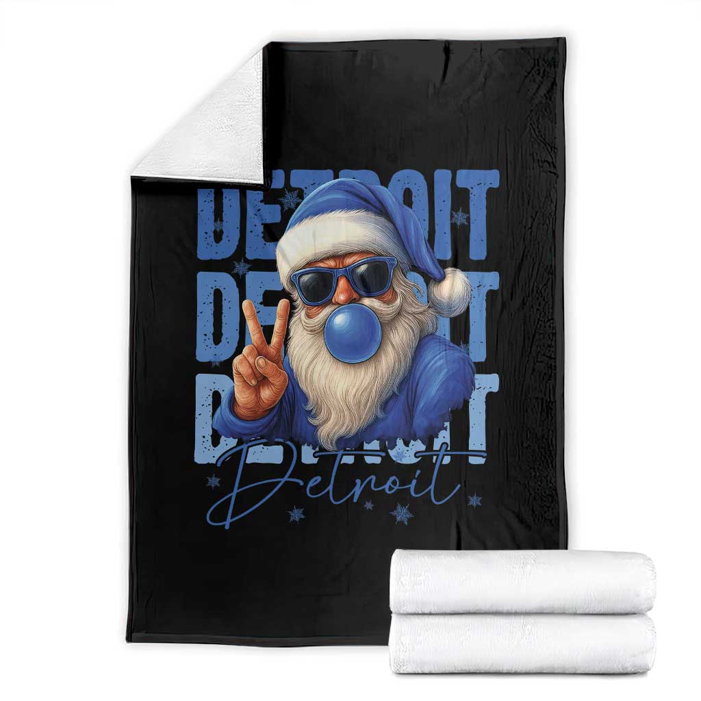 Detroit Football Christmas Throw Blanket Santa Retro Lions Fan - Wonder Print Shop