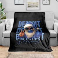 Detroit Football Christmas Throw Blanket Santa Retro Lions Fan - Wonder Print Shop