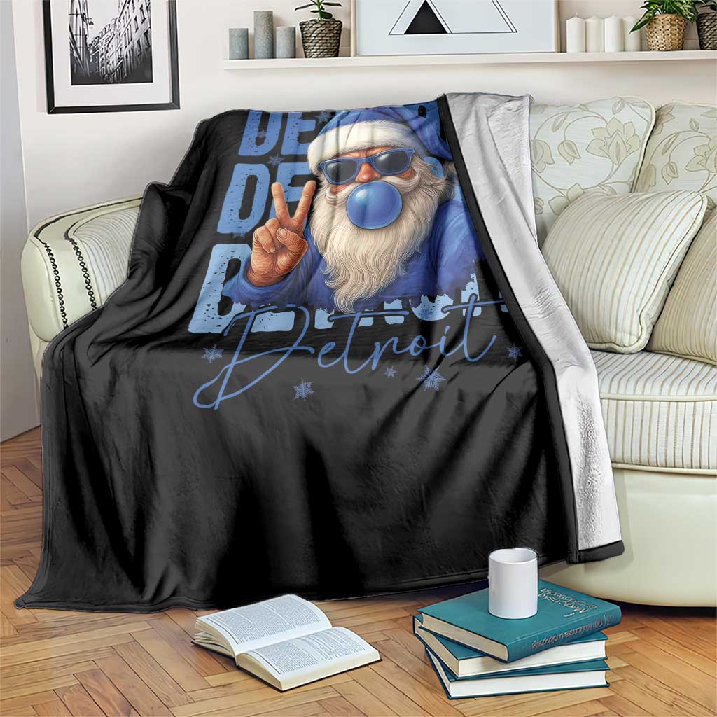 Detroit Football Christmas Throw Blanket Santa Retro Lions Fan - Wonder Print Shop