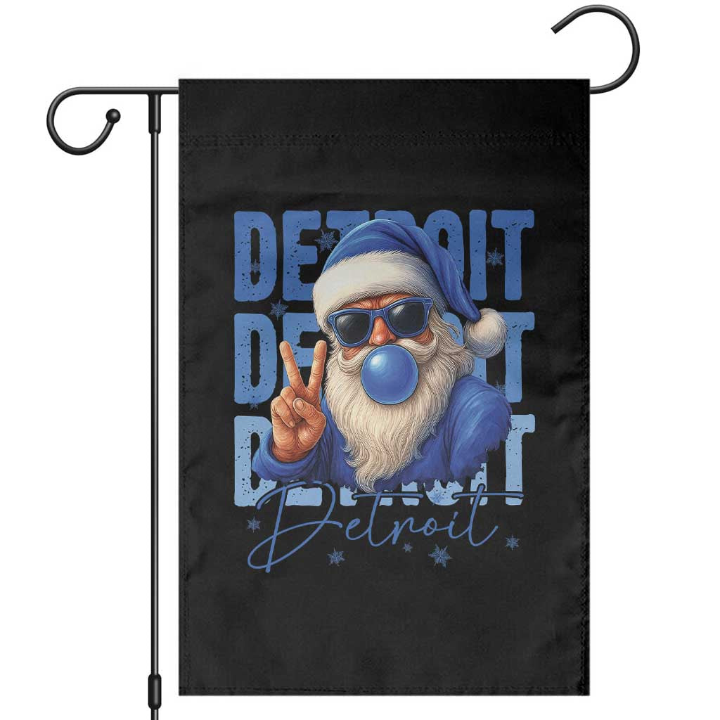 Detroit Football Christmas Garden Flag Santa Retro Lions Fan - Wonder Print Shop