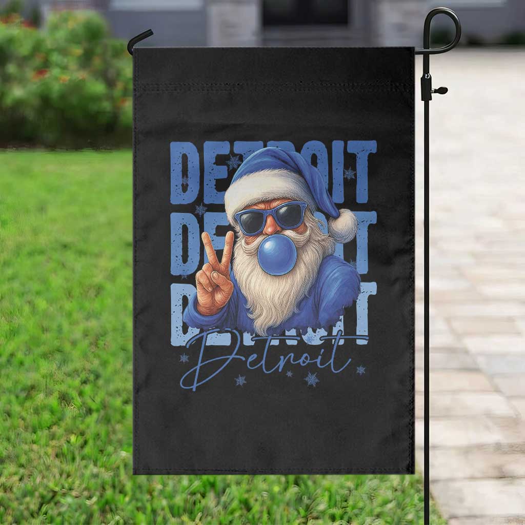 Detroit Football Christmas Garden Flag Santa Retro Lions Fan - Wonder Print Shop