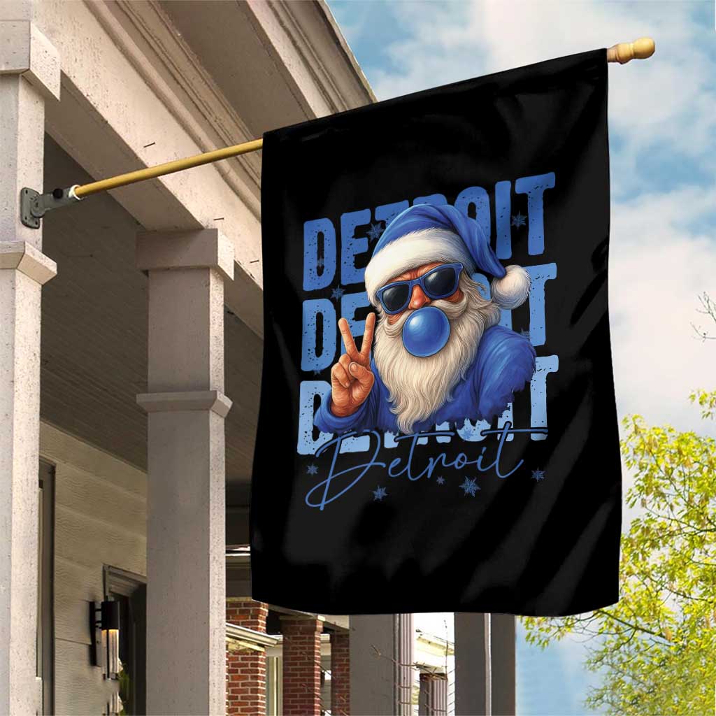 Detroit Football Christmas Garden Flag Santa Retro Lions Fan - Wonder Print Shop
