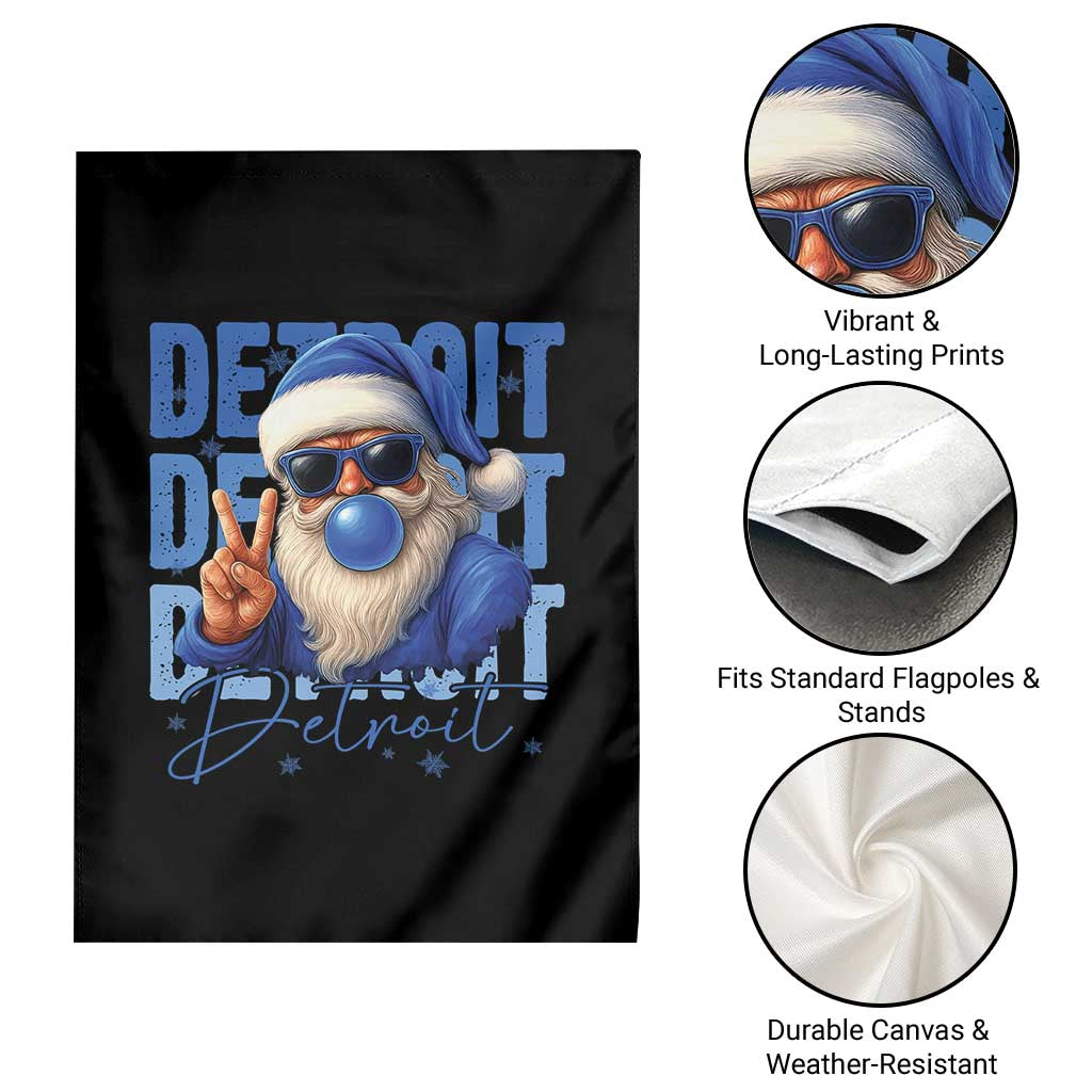 Detroit Football Christmas Garden Flag Santa Retro Lions Fan - Wonder Print Shop