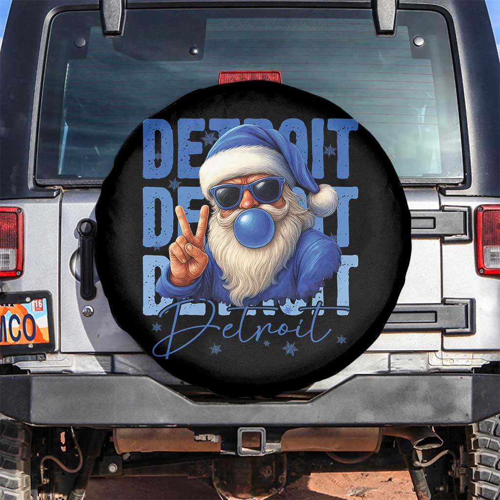 Detroit Football Christmas Spare Tire Cover Santa Retro Lions Fan - Wonder Print Shop