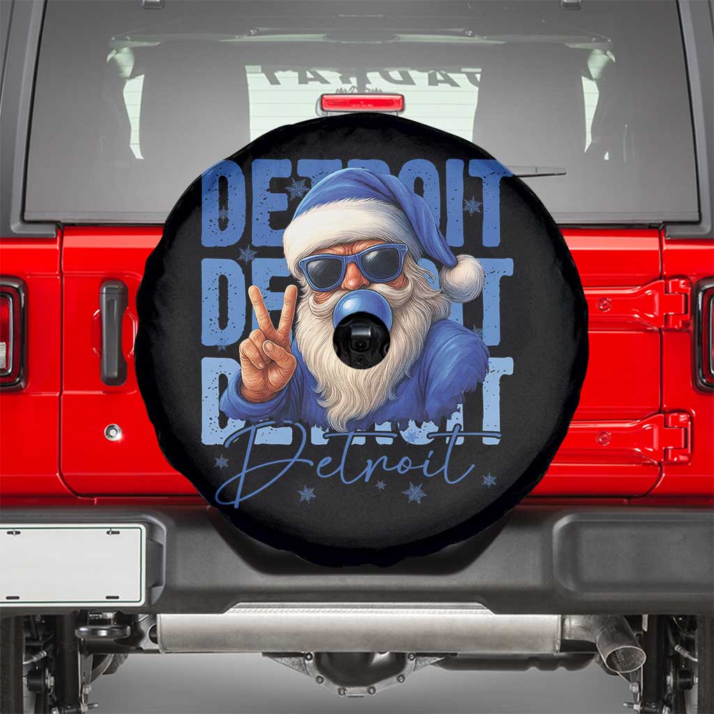 Detroit Football Christmas Spare Tire Cover Santa Retro Lions Fan - Wonder Print Shop