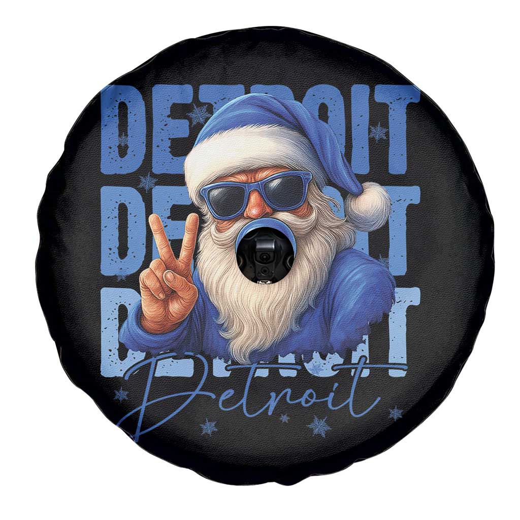 Detroit Football Christmas Spare Tire Cover Santa Retro Lions Fan - Wonder Print Shop