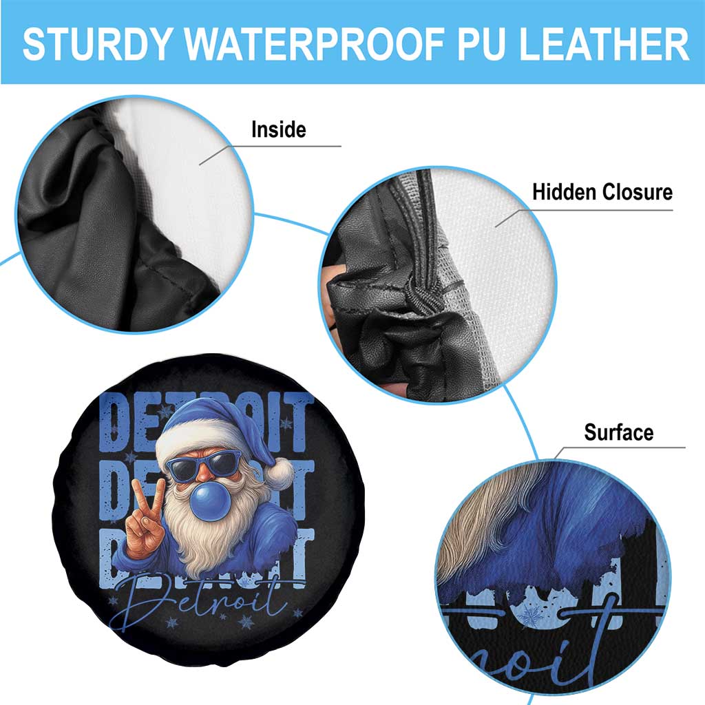 Detroit Football Christmas Spare Tire Cover Santa Retro Lions Fan - Wonder Print Shop