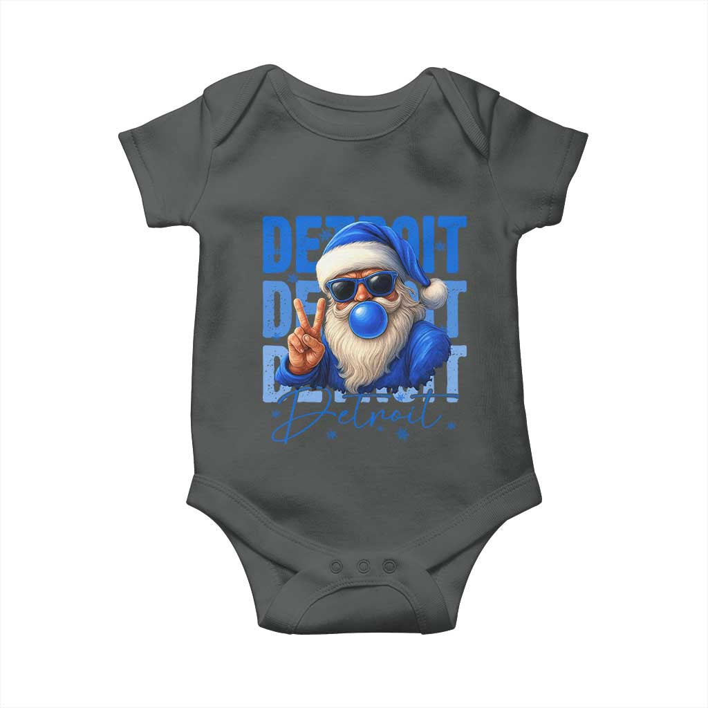 Detroit Football Christmas Baby Onesie Santa Retro Lions Fan - Wonder Print Shop