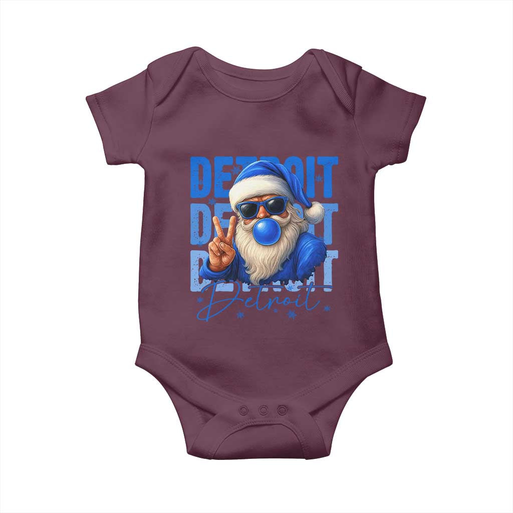 Detroit Football Christmas Baby Onesie Santa Retro Lions Fan - Wonder Print Shop