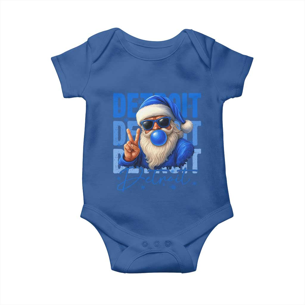 Detroit Football Christmas Baby Onesie Santa Retro Lions Fan - Wonder Print Shop