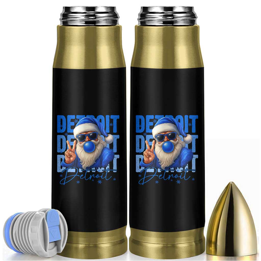 Detroit Football Christmas Bullet Tumbler Santa Retro Lions Fan - Wonder Print Shop