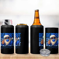 Detroit Football Christmas 4 in 1 Can Cooler Tumbler Santa Retro Lions Fan - Wonder Print Shop