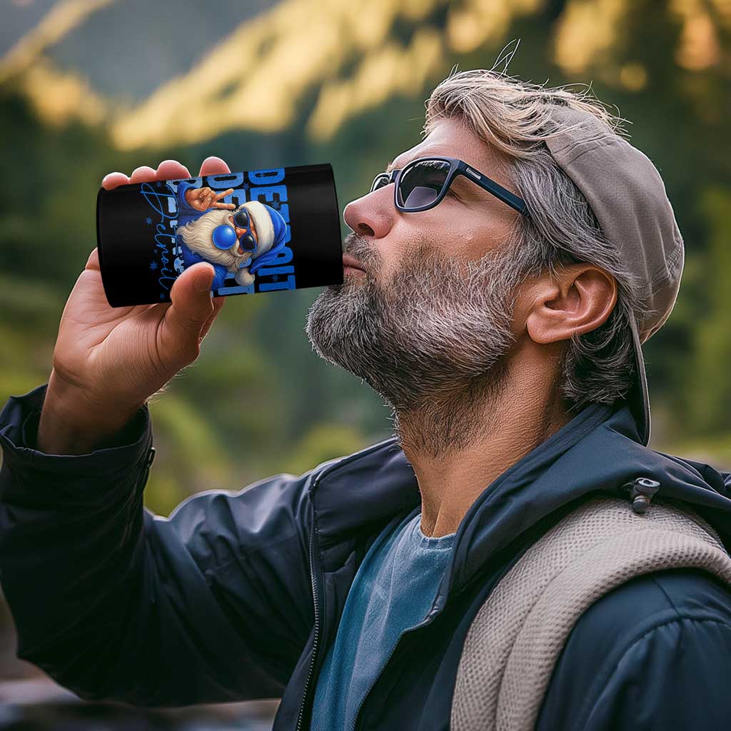 Detroit Football Christmas 4 in 1 Can Cooler Tumbler Santa Retro Lions Fan - Wonder Print Shop