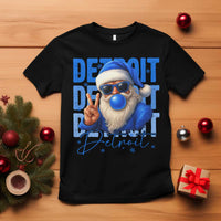 Detroit Football Christmas T Shirt Santa Retro Lions Fan - Wonder Print Shop