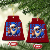 Detroit Football Christmas Ceramic Ornament Santa Retro Lions Fan - Wonder Print Shop