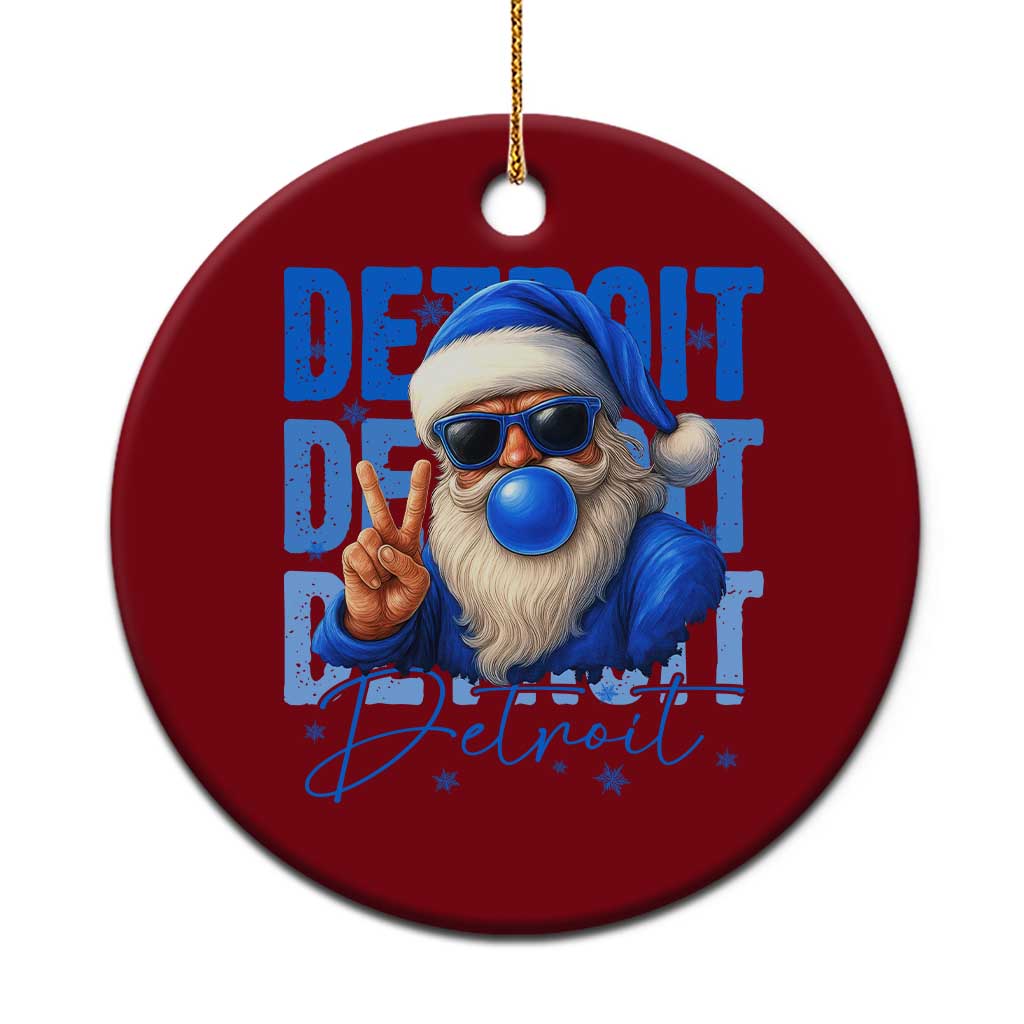 Detroit Football Christmas Ceramic Ornament Santa Retro Lions Fan - Wonder Print Shop