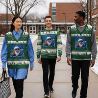 Detroit Football Xmas V-Neck Knit Sweater Vest Santa Retro Lions Fan - Wonder Print Shop