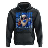 Detroit Football Christmas Hoodie Santa Retro Lions Fan - Wonder Print Shop