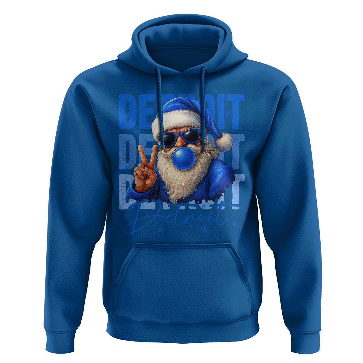 Detroit Football Christmas Hoodie Santa Retro Lions Fan - Wonder Print Shop