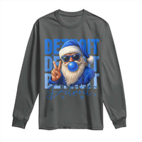 Detroit Football Christmas Long Sleeve Shirt Santa Retro Lions Fan - Wonder Print Shop