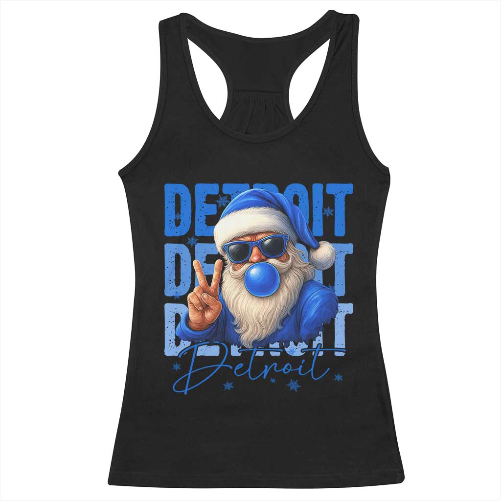 Detroit Football Christmas Racerback Tank Top Santa Retro Lions Fan - Wonder Print Shop