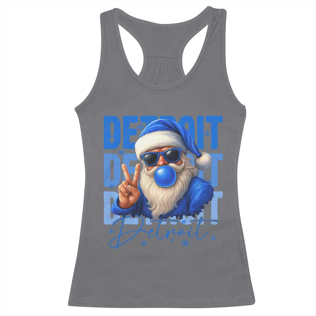 Detroit Football Christmas Racerback Tank Top Santa Retro Lions Fan - Wonder Print Shop