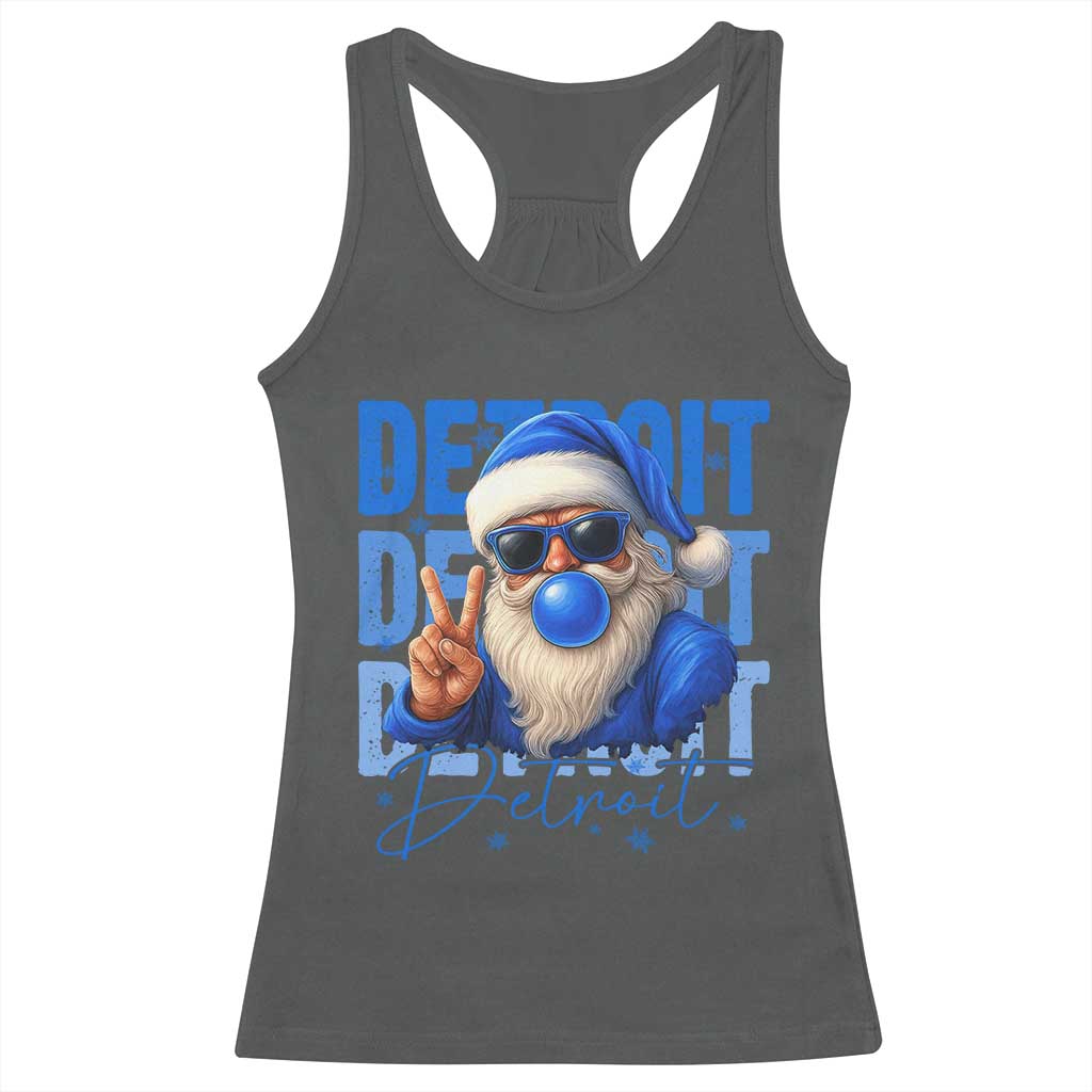 Detroit Football Christmas Racerback Tank Top Santa Retro Lions Fan - Wonder Print Shop